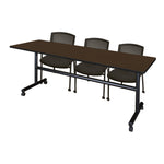 Regency Kobe Flip - Top Training Table & 3 Knight Mesh Chairs 84