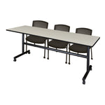 Regency Kobe Flip - Top Training Table & 3 Knight Mesh Chairs 84