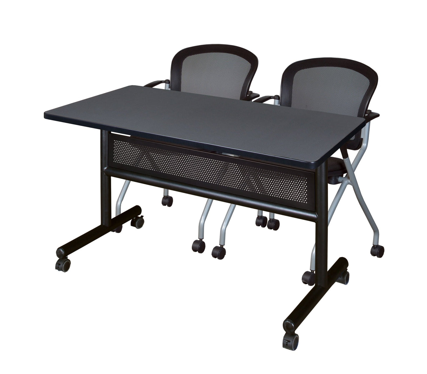 Regency Kobe Flip - Top Privacy Nesting Table & 2 Cadence Nesting Chairs 48"W x 24"D x 29"H (REG - MKFTM4824 - CAD) - SchoolOutlet