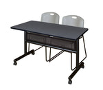 Regency Kobe Flip - Top Privacy Nesting Table & 2 Zeng Stack Chairs 48