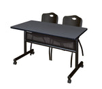 Regency Kobe Flip - Top Privacy Nesting Table & 2 M Stack Chairs 48