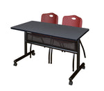 Regency Kobe Flip - Top Privacy Nesting Table & 2 M Stack Chairs 48