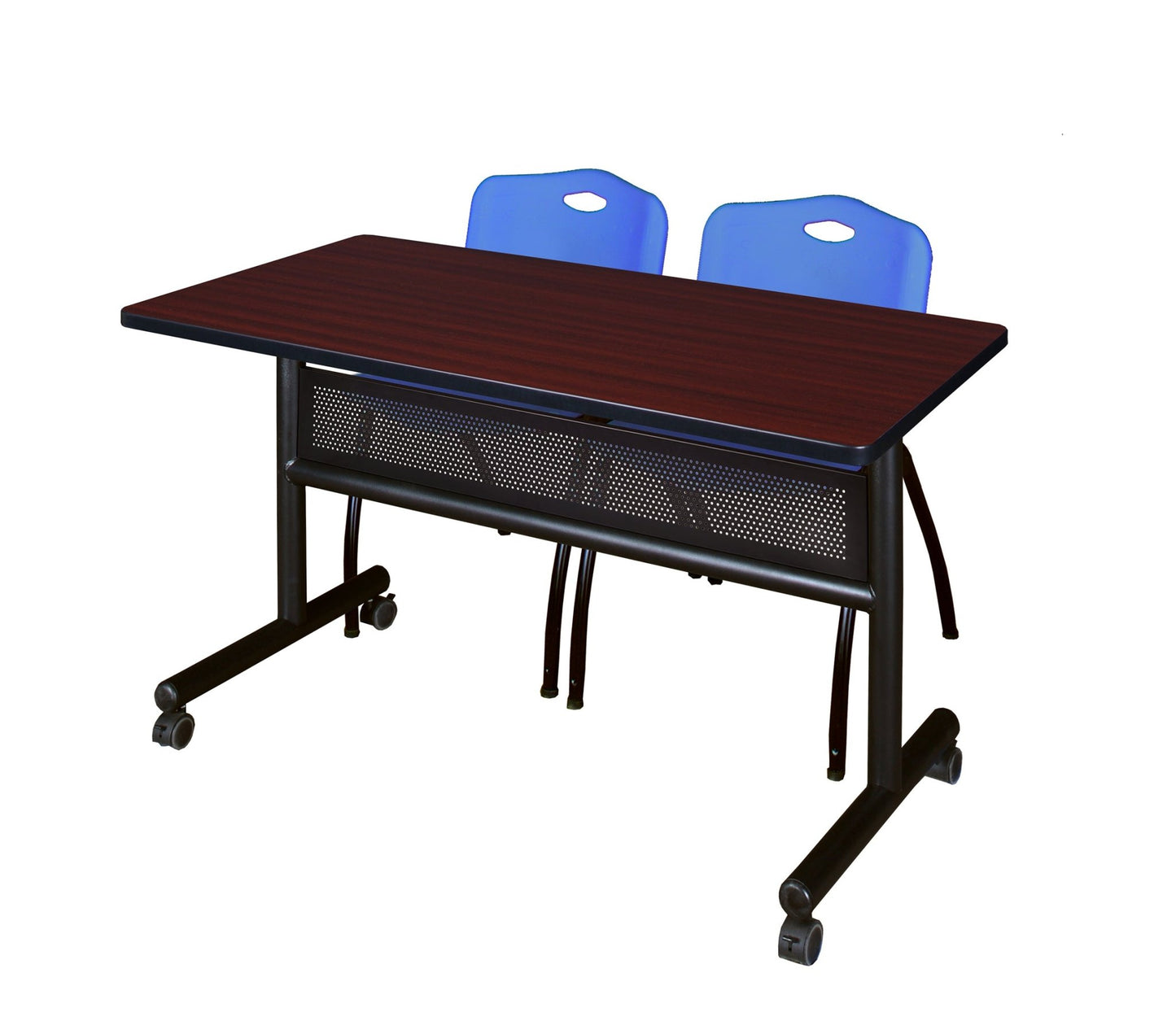 Regency Kobe Flip - Top Privacy Nesting Table & 2 M Stack Chairs 48"W x 24"D x 29"H (REG - MKFTM4824 - 2M) - SchoolOutlet