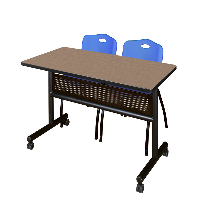 Regency Kobe Flip - Top Privacy Nesting Table & 2 M Stack Chairs 48"W x 24"D x 29"H (REG - MKFTM4824 - 2M) - SchoolOutlet