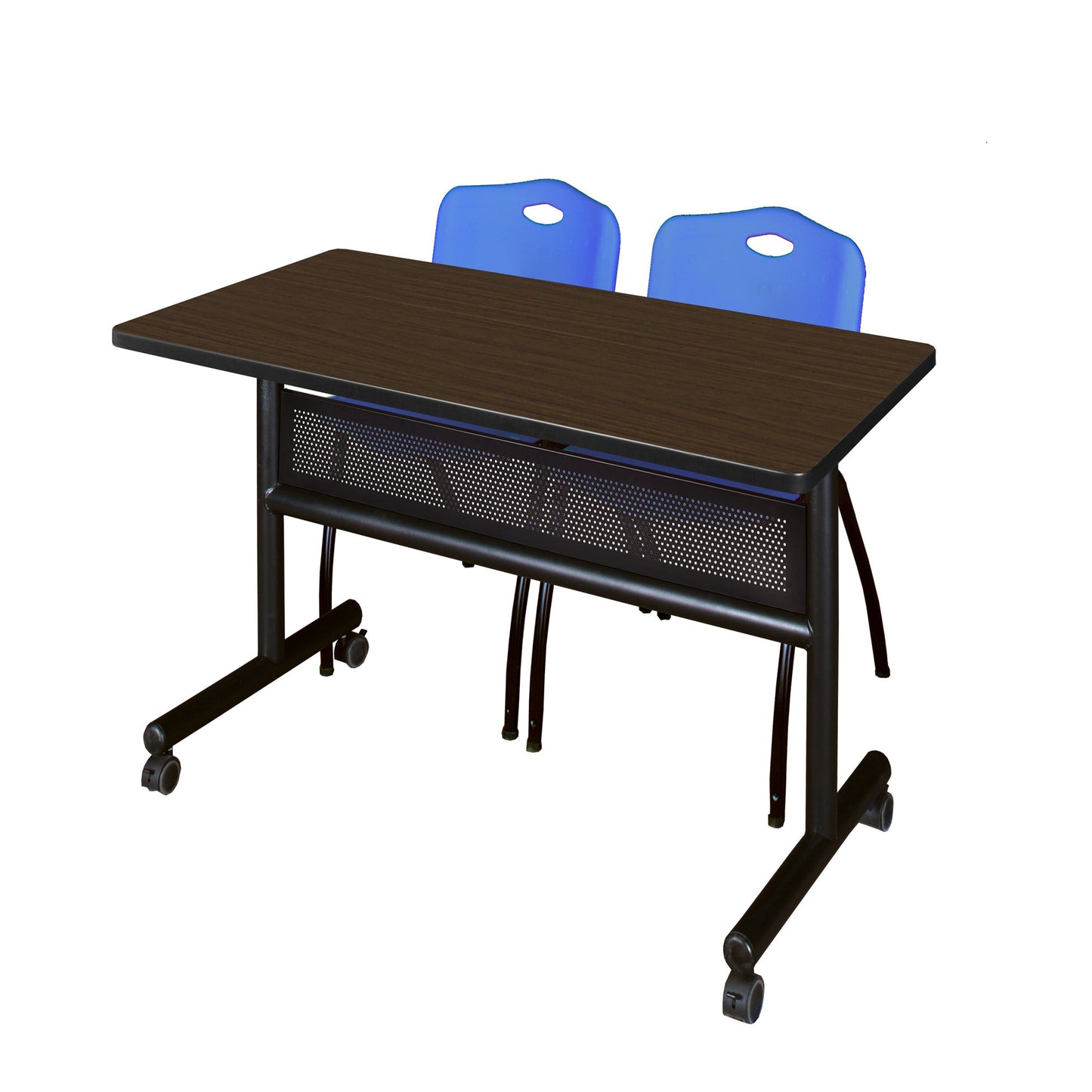 Regency Kobe Flip - Top Privacy Nesting Table & 2 M Stack Chairs 48"W x 24"D x 29"H (REG - MKFTM4824 - 2M) - SchoolOutlet