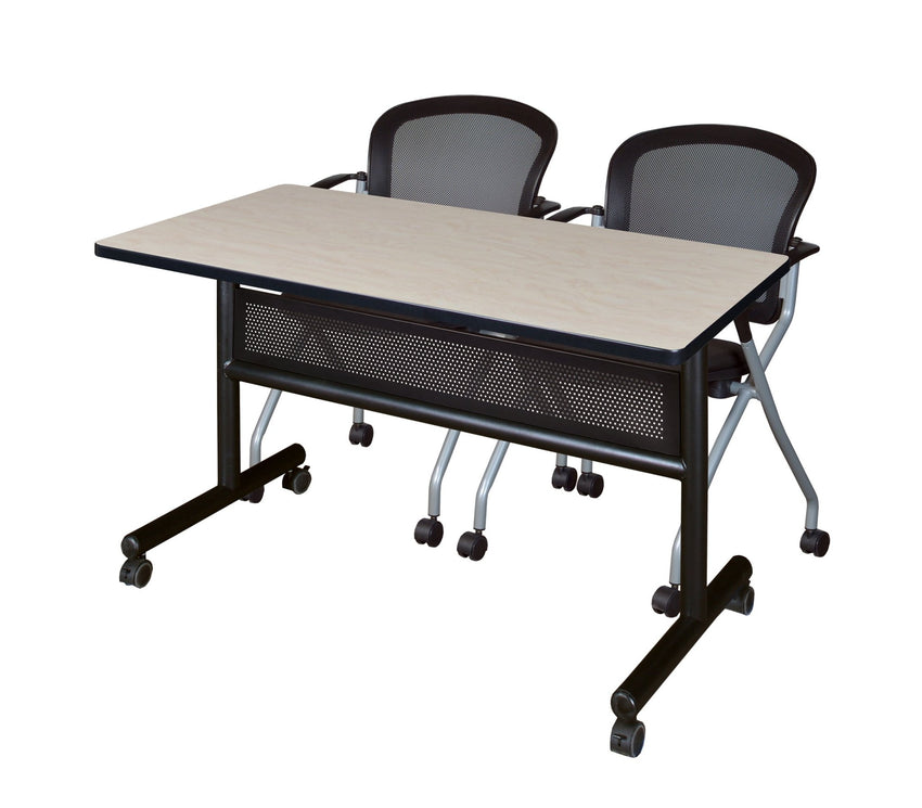 Regency Kobe Flip - Top Privacy Nesting Table & 2 Cadence Nesting Chairs 48"W x 24"D x 29"H (REG - MKFTM4824 - CAD) - SchoolOutlet