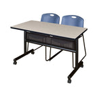 Regency Kobe Flip - Top Privacy Nesting Table & 2 Zeng Stack Chairs 48