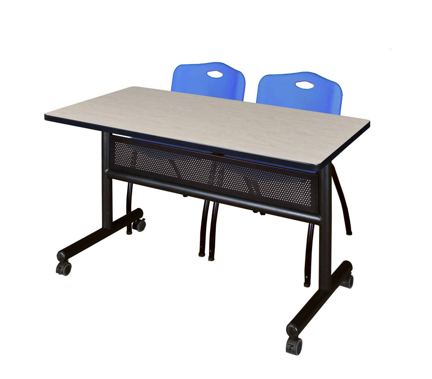 Regency Kobe Flip - Top Privacy Nesting Table & 2 M Stack Chairs 48"W x 24"D x 29"H (REG - MKFTM4824 - 2M) - SchoolOutlet