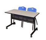 Regency Kobe Flip - Top Privacy Nesting Table & 2 M Stack Chairs 48