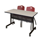 Regency Kobe Flip - Top Privacy Nesting Table & 2 M Stack Chairs 48