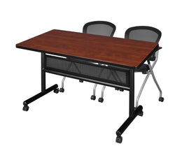 Regency Kobe Flip-Top Privacy Nesting Table & 2 Cadence Nesting Chairs 48"W x 30"D x 29"H (REG-MKFTM4830-CAD)
