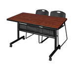 Regency Kobe Flip - Top Privacy Nesting Table & 2 Zeng Stack Chairs 48