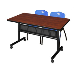 Regency Kobe Flip-Top Privacy Nesting Table & 2 M Stack Chairs 48"W x 30"D x 29"H (REG-MKFTM4830-2M)