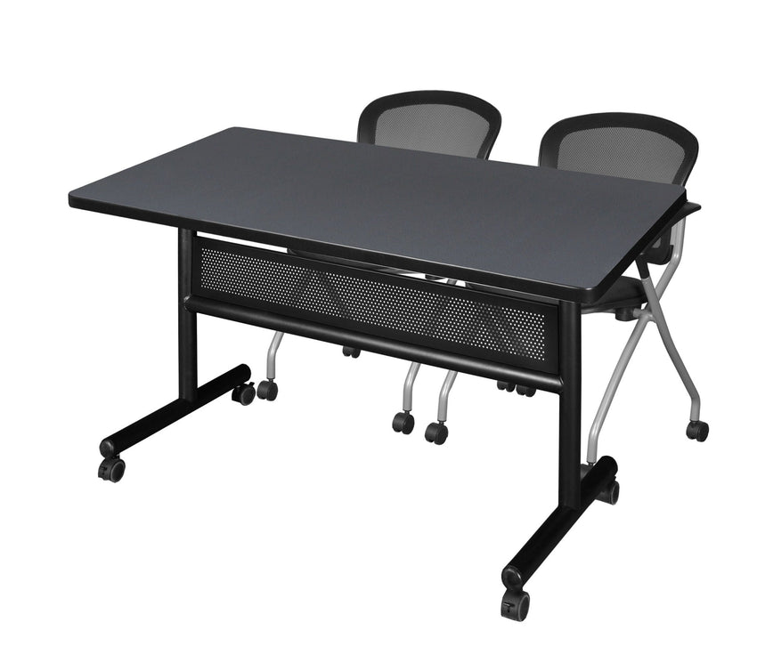 Regency Kobe Flip - Top Privacy Nesting Table & 2 Cadence Nesting Chairs 48"W x 30"D x 29"H (REG - MKFTM4830 - CAD) - SchoolOutlet