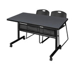Regency Kobe Flip - Top Privacy Nesting Table & 2 Zeng Stack Chairs 48