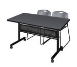 Regency Kobe Flip - Top Privacy Nesting Table & 2 Zeng Stack Chairs 48