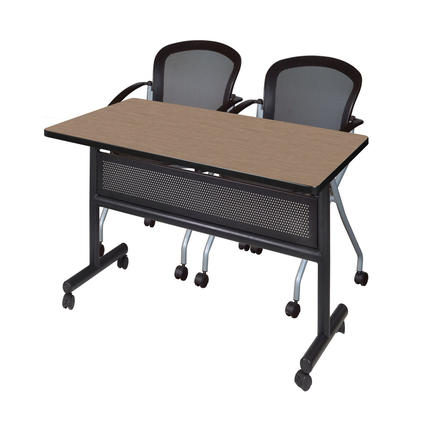 Regency Kobe Flip - Top Privacy Nesting Table & 2 Cadence Nesting Chairs 48"W x 30"D x 29"H (REG - MKFTM4830 - CAD) - SchoolOutlet