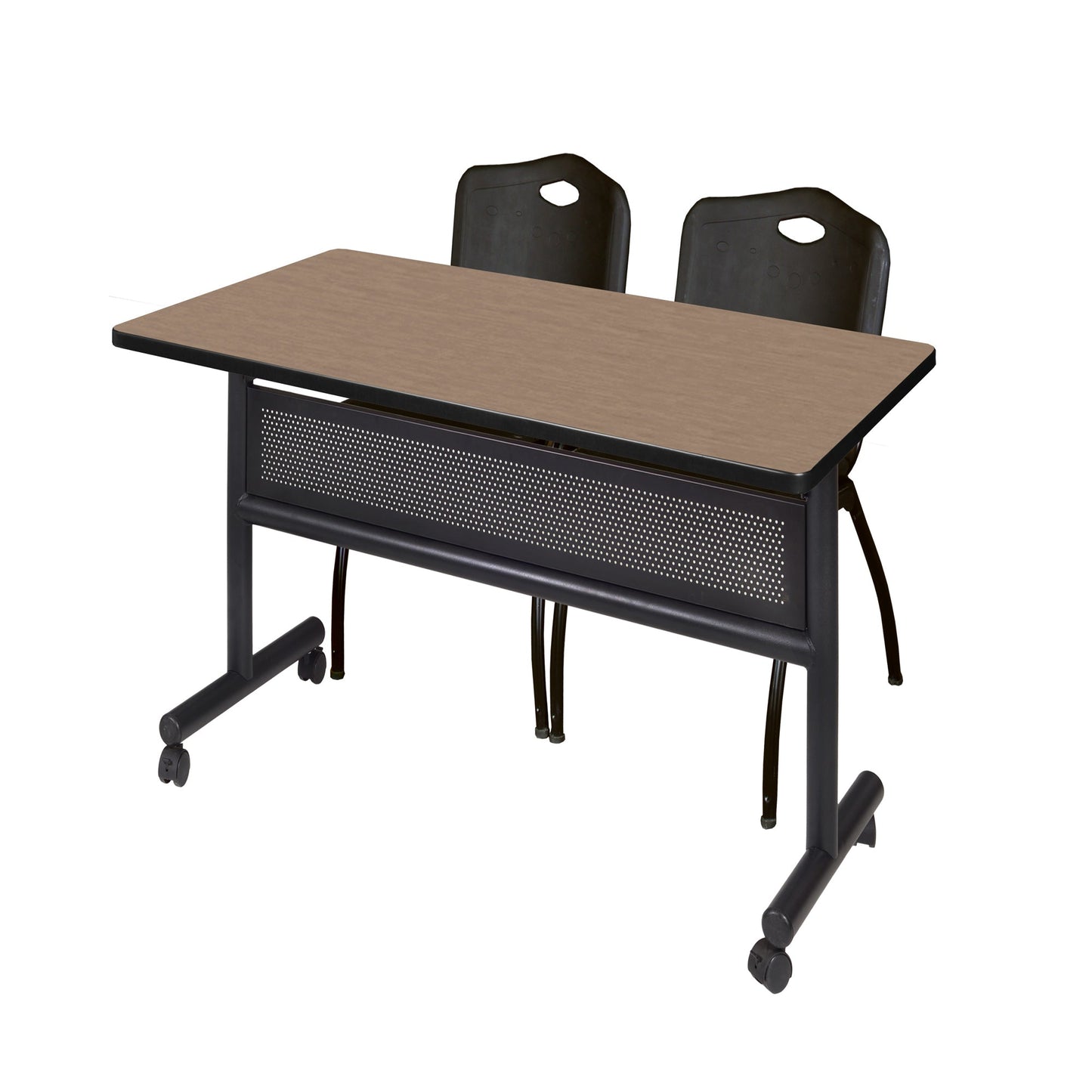 Regency Kobe Flip - Top Privacy Nesting Table & 2 M Stack Chairs 48"W x 30"D x 29"H (REG - MKFTM4830 - 2M) - SchoolOutlet