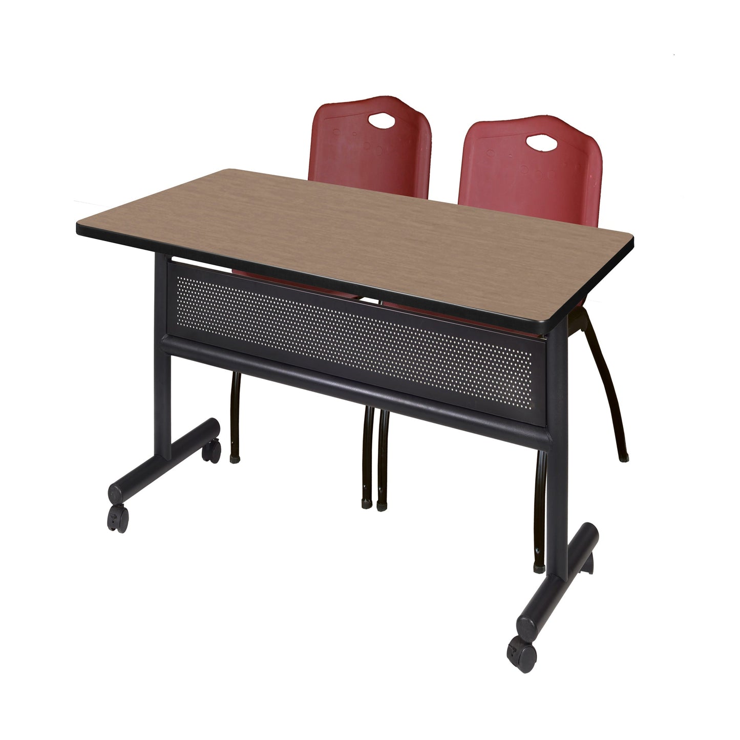 Regency Kobe Flip - Top Privacy Nesting Table & 2 M Stack Chairs 48"W x 30"D x 29"H (REG - MKFTM4830 - 2M) - SchoolOutlet