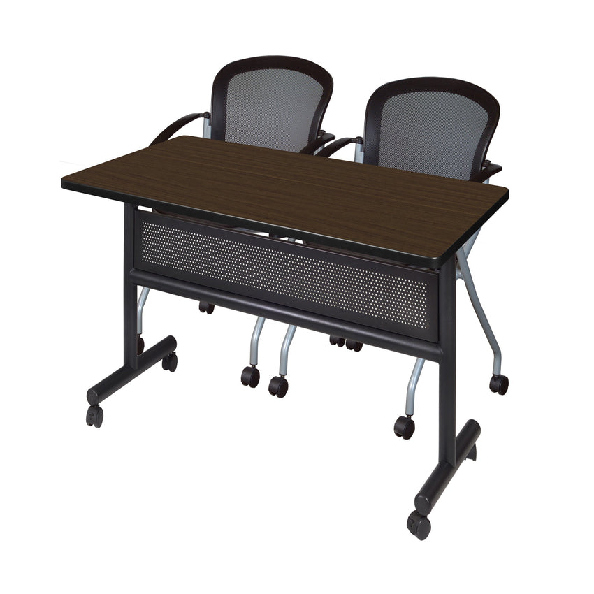 Regency Kobe Flip - Top Privacy Nesting Table & 2 Cadence Nesting Chairs 48"W x 30"D x 29"H (REG - MKFTM4830 - CAD) - SchoolOutlet