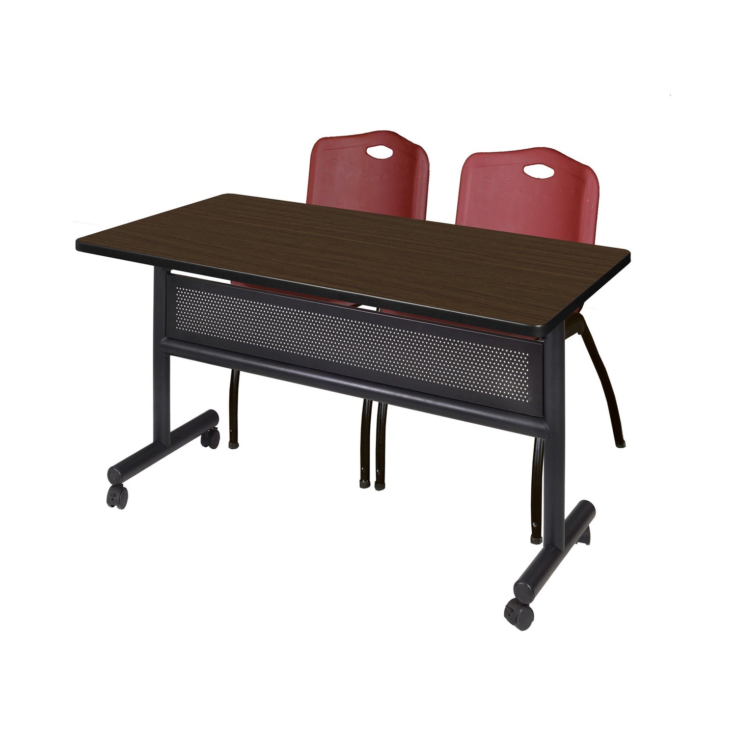 Regency Kobe Flip - Top Privacy Nesting Table & 2 M Stack Chairs 48"W x 30"D x 29"H (REG - MKFTM4830 - 2M) - SchoolOutlet