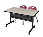 Regency Kobe Flip - Top Privacy Nesting Table & 2 M Stack Chairs 48
