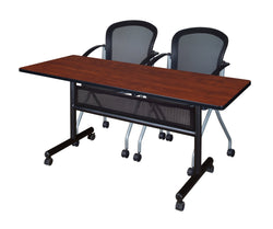 Regency Kobe Flip-Top Privacy Nesting Table & 2 Cadence Nesting Chairs 60"W x 24"D x 29"H (REG-MKFTM6024-CAD)