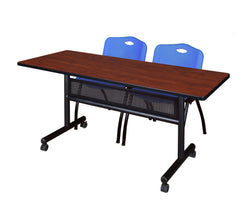 Regency Kobe Flip-Top Privacy Nesting Table & 2 M Stack Chairs Set 60"W x 24"D x 29"H (REG-MKFTM6024-2M)