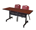Regency Kobe Flip - Top Privacy Nesting Table & 2 M Stack Chairs Set 60