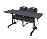Regency Kobe Flip - Top Privacy Nesting Table & 2 Zeng Stack Chairs 60