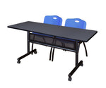 Regency Kobe Flip - Top Privacy Nesting Table & 2 M Stack Chairs Set 60