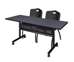 Regency Kobe Flip - Top Privacy Nesting Table & 2 M Stack Chairs Set 60