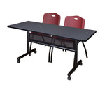 Regency Kobe Flip - Top Privacy Nesting Table & 2 M Stack Chairs Set 60
