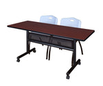 Regency Kobe Flip - Top Privacy Nesting Table & 2 M Stack Chairs Set 60
