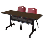 Regency Kobe Flip - Top Privacy Nesting Table & 2 M Stack Chairs Set 60