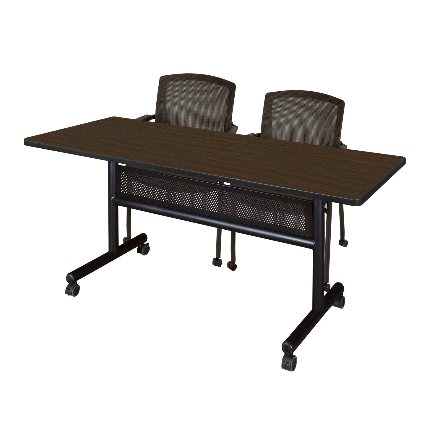 Regency Kobe Flip - Top Privacy Nesting Table & 2 Knight Mesh Chairs 60"W x 24"D x 29"H (REG - MKFTM6024 - KNM) - SchoolOutlet