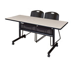 Regency Kobe Flip - Top Privacy Nesting Table & 2 Zeng Stack Chairs 60