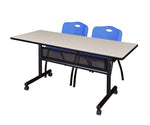 Regency Kobe Flip - Top Privacy Nesting Table & 2 M Stack Chairs Set 60