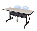 Regency Kobe Flip - Top Privacy Nesting Table & 2 M Stack Chairs Set 60