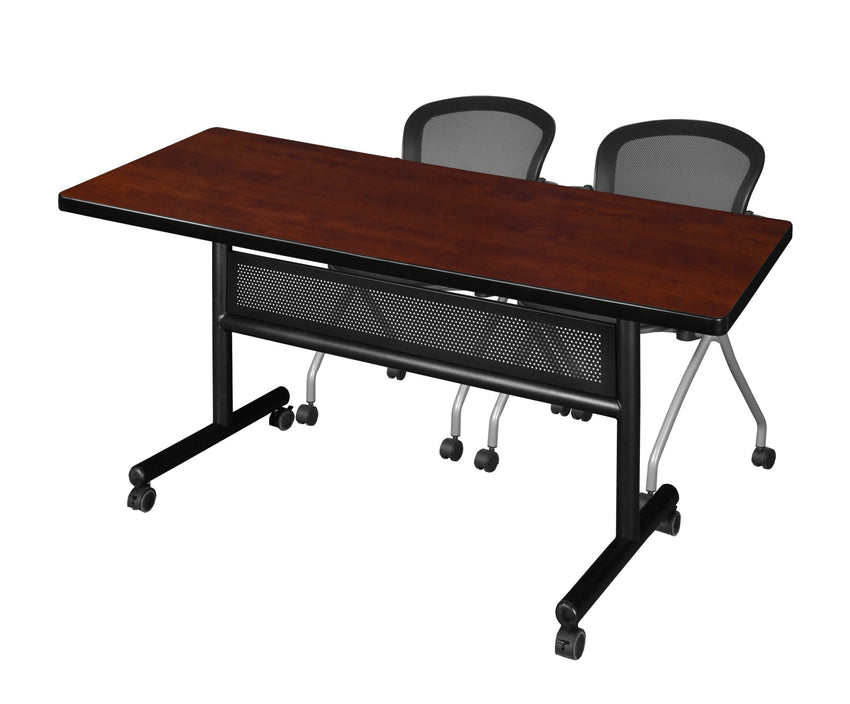 Regency Kobe Flip - Top Privacy Nesting Table & 2 Cadence Nesting Chairs 60"W x 30"D x 29"H (REG - MKFTM6030 - CAD) - SchoolOutlet