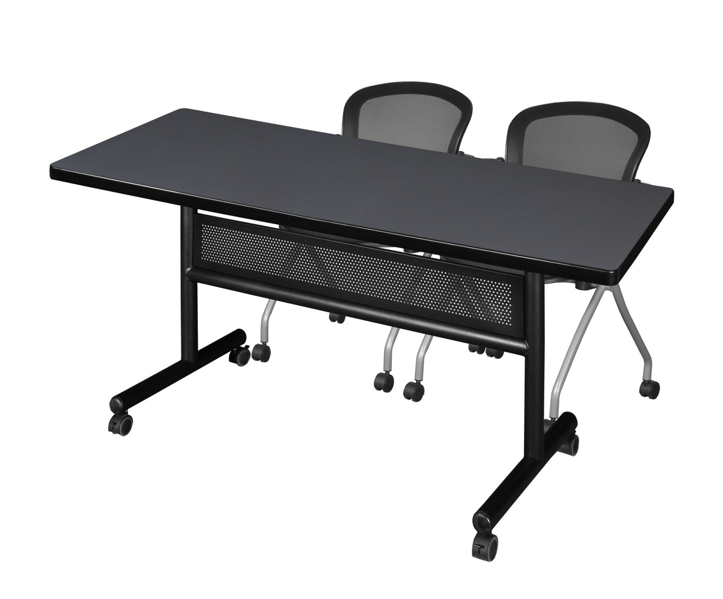 Regency Kobe Flip - Top Privacy Nesting Table & 2 Cadence Nesting Chairs 60"W x 30"D x 29"H (REG - MKFTM6030 - CAD) - SchoolOutlet