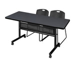 Regency Kobe Flip - Top Privacy Nesting Table & 2 Zeng Stack Chairs 60