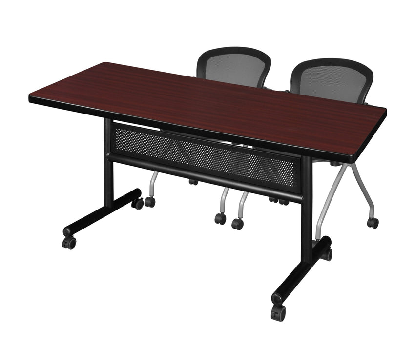Regency Kobe Flip - Top Privacy Nesting Table & 2 Cadence Nesting Chairs 60"W x 30"D x 29"H (REG - MKFTM6030 - CAD) - SchoolOutlet