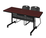 Regency Kobe Flip - Top Privacy Nesting Table & 2 Zeng Stack Chairs 60