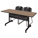 Regency Kobe Flip - Top Privacy Nesting Table & 2 Zeng Stack Chairs 60