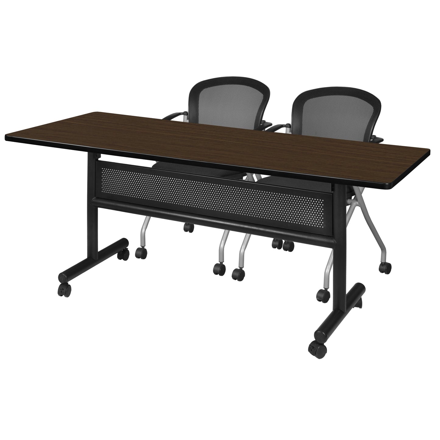 Regency Kobe Flip - Top Privacy Nesting Table & 2 Cadence Nesting Chairs 60"W x 30"D x 29"H (REG - MKFTM6030 - CAD) - SchoolOutlet
