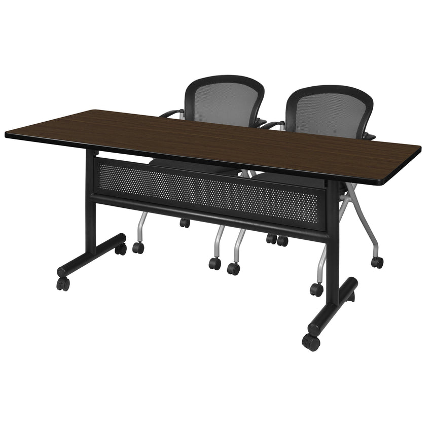 Regency Kobe Flip - Top Privacy Nesting Table & 2 Cadence Nesting Chairs 60"W x 30"D x 29"H (REG - MKFTM6030 - CAD) - SchoolOutlet