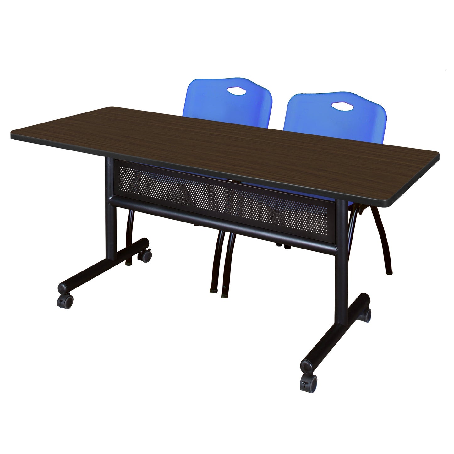 Regency Kobe Flip - Top Privacy Nesting Table & 2 M Stack Chairs 60"W x 30"D x 29"H (REG - MKFTM6030 - 2M) - SchoolOutlet