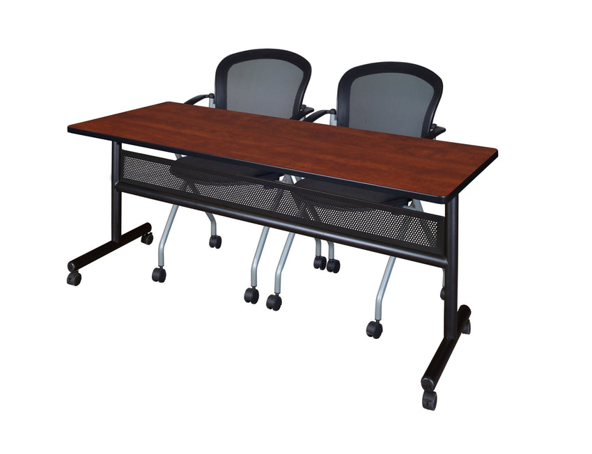 Regency Kobe Flip - Top Privacy Nesting Table & 2 Cadence Nesting Chairs 72"W x 24"D x 29"H (REG - MKFTM7224 - CAD) - SchoolOutlet