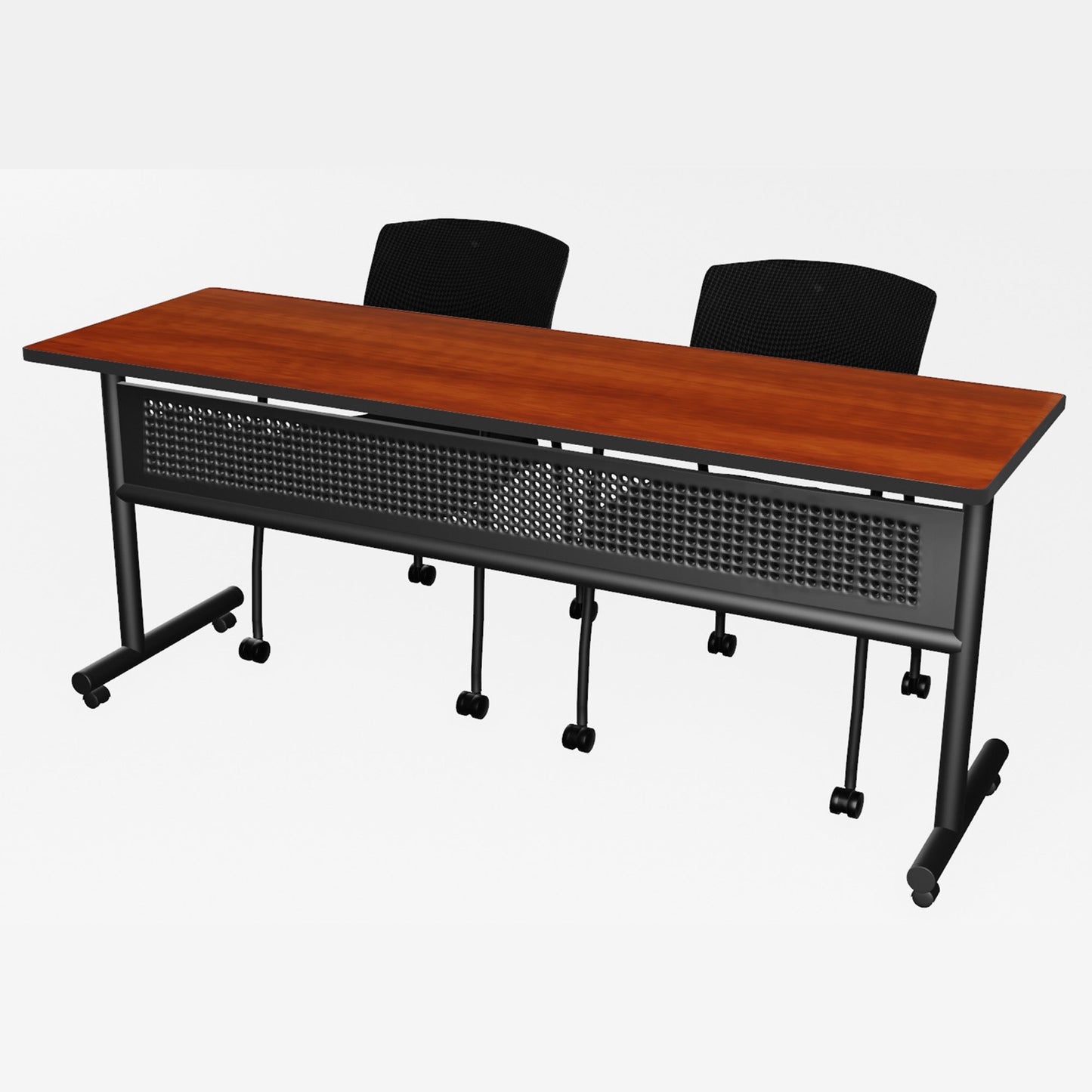Regency Kobe Flip - Top Privacy Nesting Table & 2 Knight Mesh Chairs 72"W x 24"D x 29"H (REG - MKFTM7224 - KNM) - SchoolOutlet